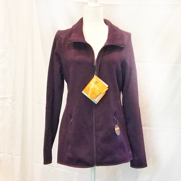 NWT Champion ZIP Knit Jacket in Eggplant Sz L - Picture 1 of 6